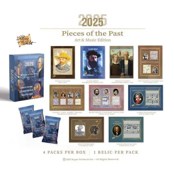 2025 Pieces of the Past Art & Music Edition: 4 Relic Cards/Box